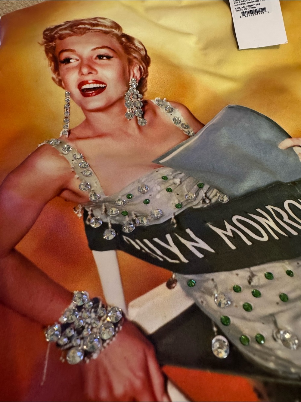 Lele Sadoughi Marilyn Monroe Graphic Tee with Crystals, NWT & Dustbag